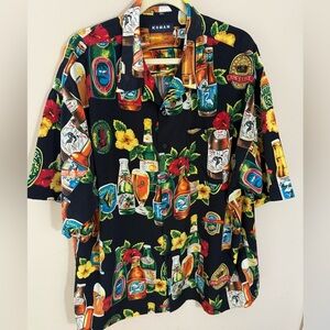 Vintage Hawaiian Shirt beer novelty vacation men’s XXL